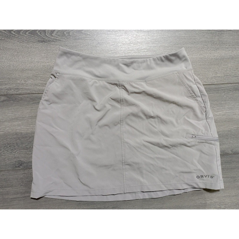 Orvis Skort Womens Small Gray Athletic Moisture Wicking Pull On Skirt Activewear